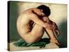 Study of a Nude Young Man, 1836-Hippolyte Flandrin-Stretched Canvas