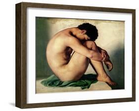 Study of a Nude Young Man, 1836-Hippolyte Flandrin-Framed Giclee Print