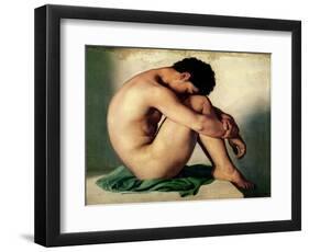 Study of a Nude Young Man, 1836-Hippolyte Flandrin-Framed Giclee Print