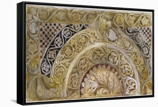 Study of a Panel on the Font of the Baptistery, Pisa, 27 - 29 April 1872-John Ruskin-Framed Stretched Canvas