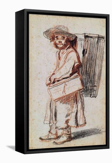 Study of a Pedlar from the Auvergne-Jean Antoine Watteau-Framed Stretched Canvas