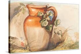 Study of a Pottery Jug [recto]. Dated: c. 1842. Dimensions: overall: 9.2 x 14.9 cm (3 5/8 x 5 7/...-John Everett Millais-Stretched Canvas