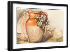 Study of a Pottery Jug [recto]. Dated: c. 1842. Dimensions: overall: 9.2 x 14.9 cm (3 5/8 x 5 7/...-John Everett Millais-Framed Premium Giclee Print