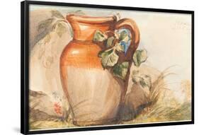 Study of a Pottery Jug [recto]. Dated: c. 1842. Dimensions: overall: 9.2 x 14.9 cm (3 5/8 x 5 7/...-John Everett Millais-Framed Poster