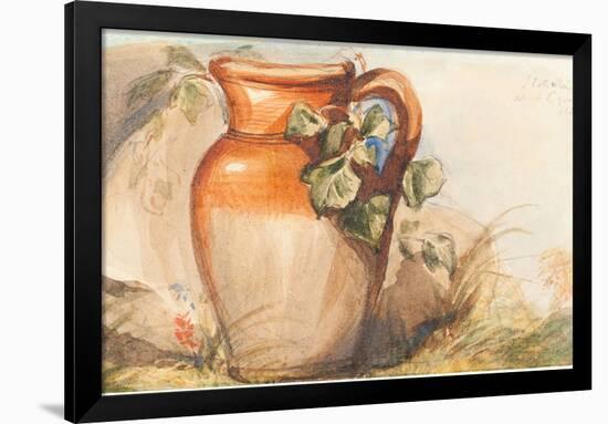 Study of a Pottery Jug [recto]. Dated: c. 1842. Dimensions: overall: 9.2 x 14.9 cm (3 5/8 x 5 7/...-John Everett Millais-Framed Poster