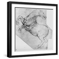 'Study of a Rearing Horse', c1480 (1945)-Leonardo Da Vinci-Framed Giclee Print