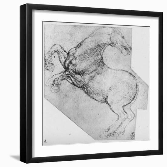 'Study of a Rearing Horse', c1480 (1945)-Leonardo Da Vinci-Framed Giclee Print