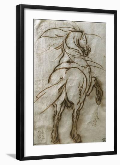 Study of a Rearing Horse, with a Subsidiary Study of the Same and a View of a Town-Jacques Callot-Framed Giclee Print