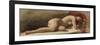 Study of a Reclining Female Nude, 1843 (Oil on Board)-Edward William Wyon-Framed Giclee Print