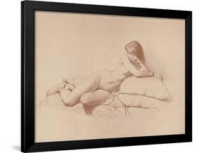 Study of a Reclining Female Nude, 1885-Mihaly von Zichy-Framed Giclee Print