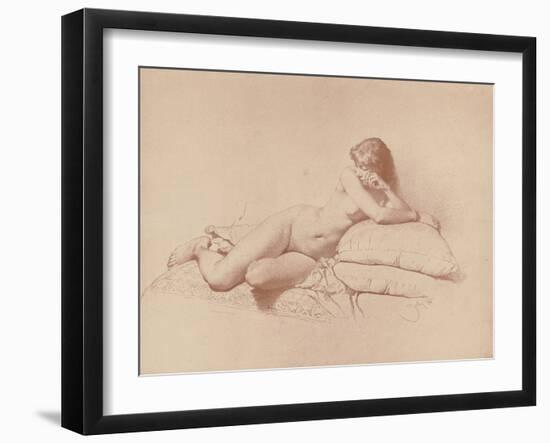 Study of a Reclining Female Nude, 1885-Mihaly von Zichy-Framed Giclee Print