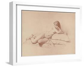 Study of a Reclining Female Nude, 1885-Mihaly von Zichy-Framed Giclee Print