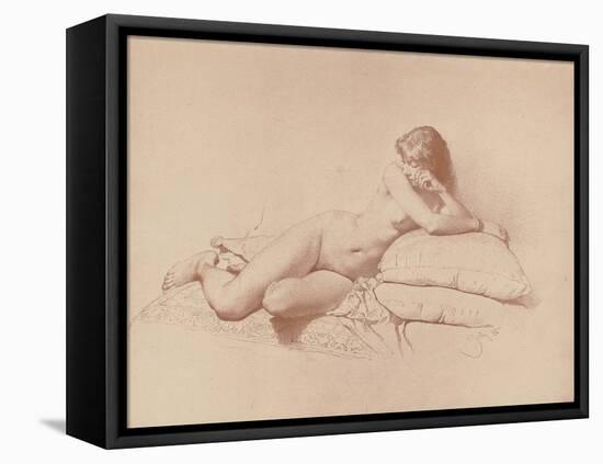 Study of a Reclining Female Nude, 1885-Mihaly von Zichy-Framed Stretched Canvas