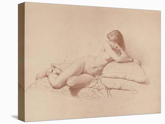 Study of a Reclining Female Nude, 1885-Mihaly von Zichy-Stretched Canvas