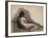 Study of a Reclining Nude Woman, 1863-66 (Charcoal on Paper)-Thomas Cowperthwait Eakins-Framed Giclee Print