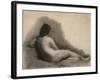 Study of a Reclining Nude Woman, 1863-66 (Charcoal on Paper)-Thomas Cowperthwait Eakins-Framed Giclee Print