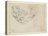 Study of a Recumbent Male Figure, Recto-Michelangelo Buonarroti-Stretched Canvas