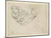 Study of a Recumbent Male Figure, Recto-Michelangelo Buonarroti-Mounted Giclee Print