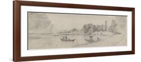 Study of a River Landscape with Boats, 1863 - 1864-Camille Pissarro-Framed Giclee Print