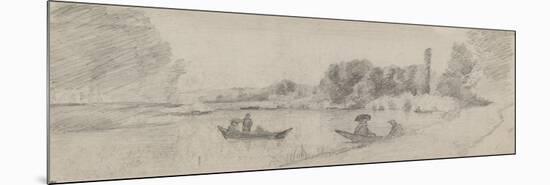 Study of a River Landscape with Boats, 1863 - 1864-Camille Pissarro-Mounted Giclee Print