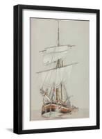 Study of a Sailing Ship-John Wilson Carmichael-Framed Giclee Print