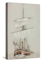 Study of a Sailing Ship-John Wilson Carmichael-Stretched Canvas