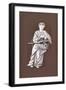 Study of a Seated Girl, with a Book-Edward Burne-Jones-Framed Giclee Print