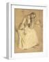 Study of a Seated Girl-Charles West Cope-Framed Giclee Print