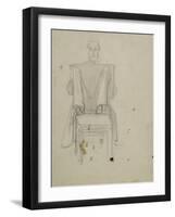 Study of a Seated Male Figure in Contemporary Dress, C.1849-Frederic Leighton-Framed Giclee Print