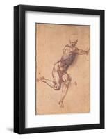 Study of a Seated Male Figure-Michelangelo Buonarroti-Framed Art Print