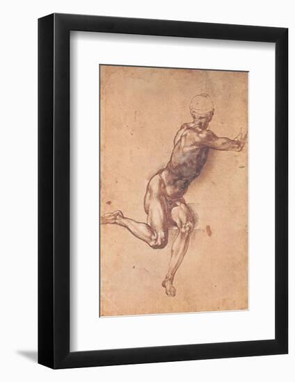 Study of a Seated Male Figure-Michelangelo Buonarroti-Framed Art Print