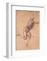 Study of a Seated Male Figure-Michelangelo Buonarroti-Framed Art Print