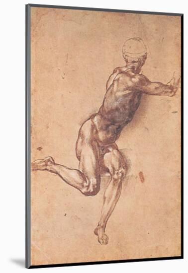 Study of a Seated Male Figure-Michelangelo Buonarroti-Mounted Art Print