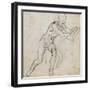 Study of a Seated Male Nude, C.1511-Michelangelo Buonarroti-Framed Giclee Print