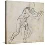 Study of a Seated Male Nude, C.1511-Michelangelo Buonarroti-Stretched Canvas