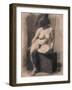 Study of a Seated Nude Woman Wearing a Mask, 1863-66 (Charcoal and Crayon with Stumping on Paper)-Thomas Cowperthwait Eakins-Framed Giclee Print