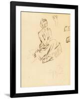 Study of a Seated Woman, 1897-Alphonse Mucha-Framed Giclee Print