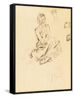 Study of a Seated Woman, 1897-Alphonse Mucha-Framed Stretched Canvas