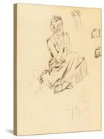 Study of a Seated Woman, 1897-Alphonse Mucha-Stretched Canvas