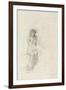 Study of a Seated Woman (Pencil on Paper)-John Melhuish Strudwick-Framed Giclee Print