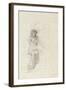 Study of a Seated Woman (Pencil on Paper)-John Melhuish Strudwick-Framed Giclee Print