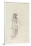 Study of a Seated Woman (Pencil on Paper)-John Melhuish Strudwick-Framed Giclee Print