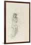 Study of a Seated Woman (Pencil on Paper)-John Melhuish Strudwick-Framed Giclee Print