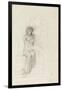 Study of a Seated Woman (Pencil on Paper)-John Melhuish Strudwick-Framed Giclee Print