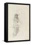 Study of a Seated Woman (Pencil on Paper)-John Melhuish Strudwick-Framed Stretched Canvas