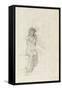 Study of a Seated Woman (Pencil on Paper)-John Melhuish Strudwick-Framed Stretched Canvas