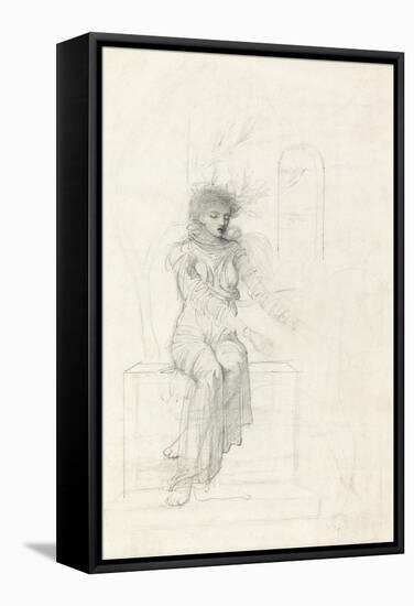 Study of a Seated Woman-John Melhuish Strudwick-Framed Stretched Canvas