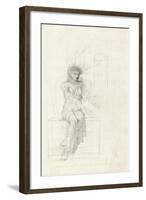 Study of a Seated Woman-John Melhuish Strudwick-Framed Giclee Print