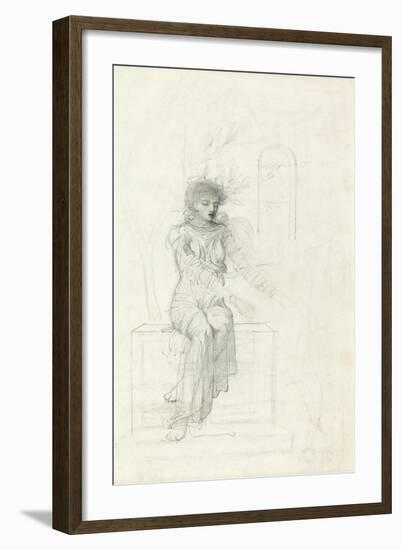 Study of a Seated Woman-John Melhuish Strudwick-Framed Giclee Print