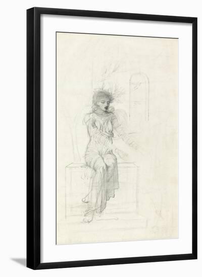 Study of a Seated Woman-John Melhuish Strudwick-Framed Giclee Print